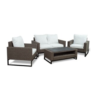Westin Outdoor Venice 4 Piece Modern Patio Conversation Set By Westin Outdoor White From Overstock Com Daily Mail