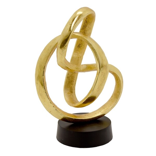 12 " Metal Sculpture With Marble Base in Gold