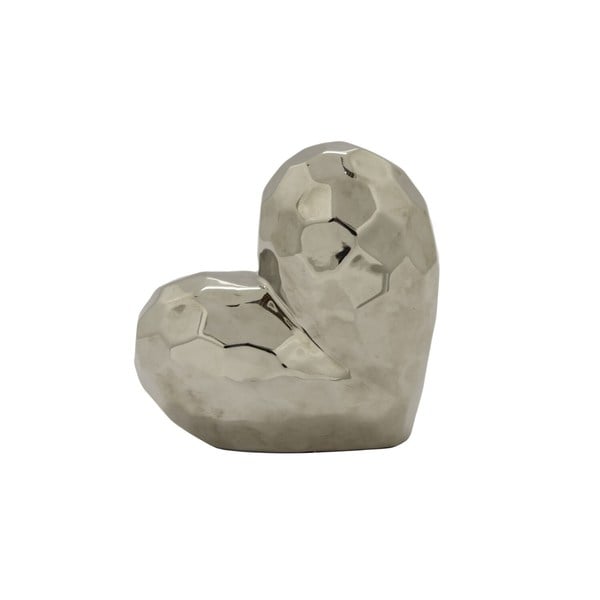 7.75 " Ceramic Heart Tabletop in Silver