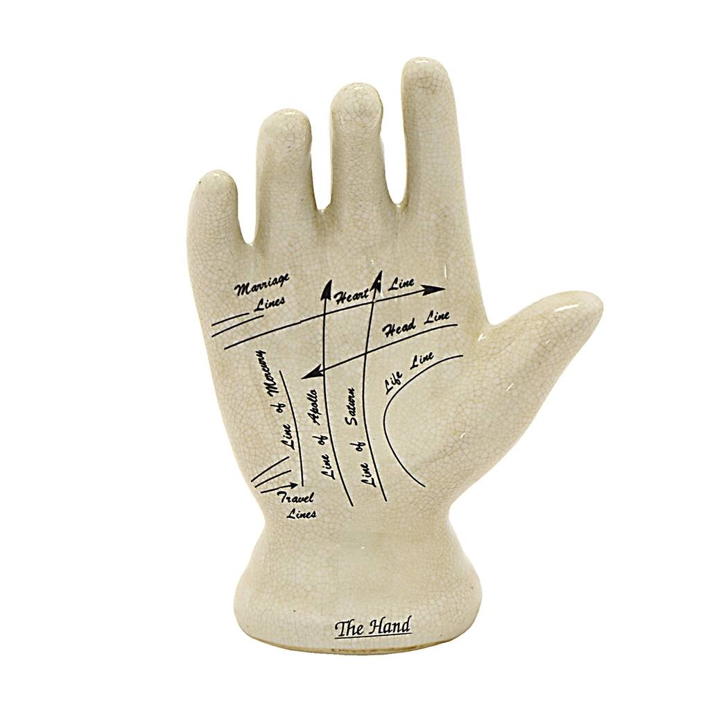 8 " Phrenology Hand in White