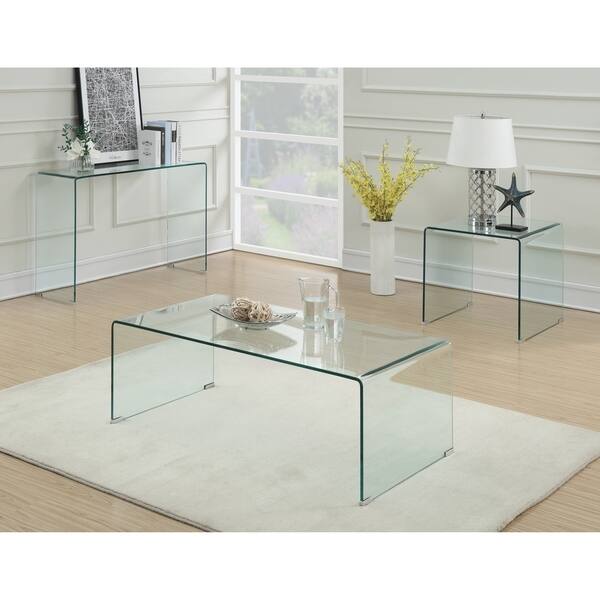 Shop Contemporary Clear Coffee Table 47 25 X 23 50 X 17