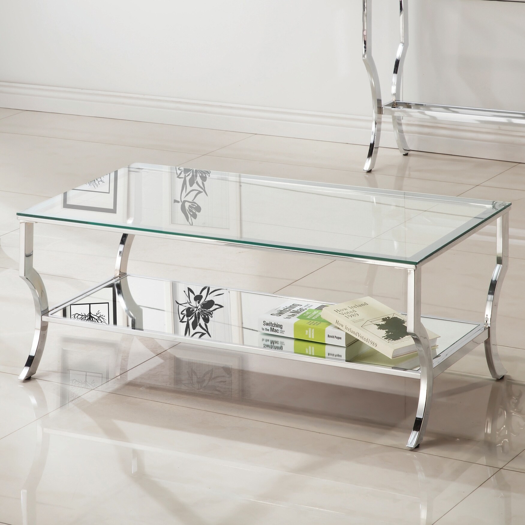 chrome and mirror coffee table