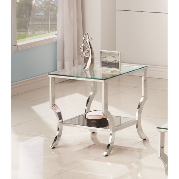 silver chrome side table