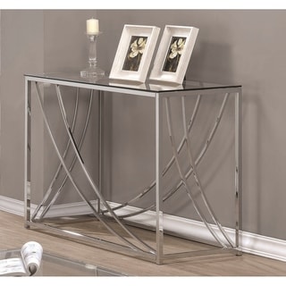 Coaster Furniture Lille Chrome Glass Top Rectangular Sofa Table - Bed ...