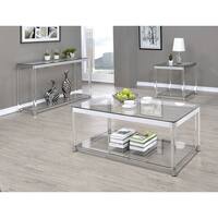 Contemporary Chrome Glass Top and Acrylic Legs Coffee Table - 48" x 24" x 18.75"