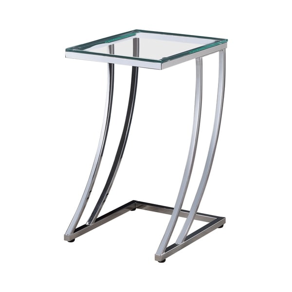 chrome finish glass chair side end table