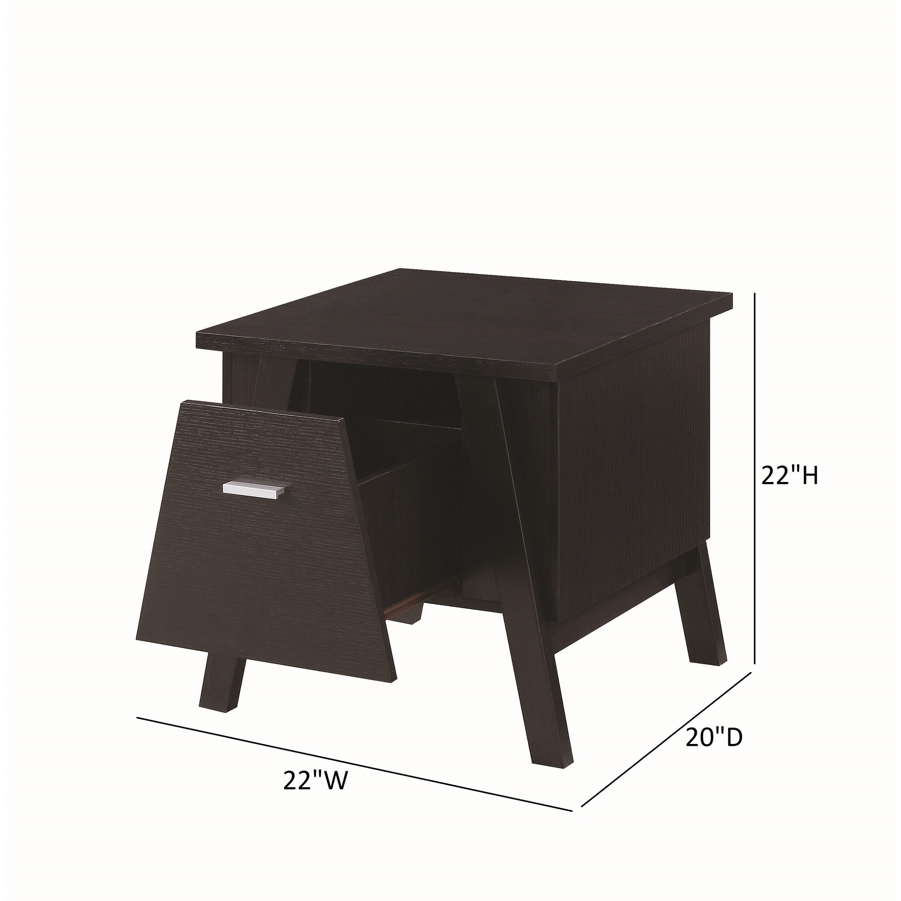 Shop Mid Century Modern Red Cocoa 1 Drawer End Table 22 X 20 X