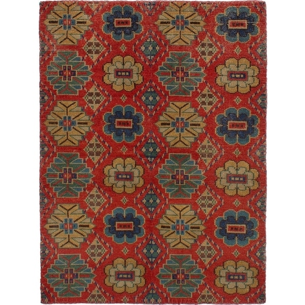 ECARPETGALLERY Hand-knotted Mystique Red Wool Rug