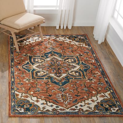 Alexander Home Madeline Medallion Hand-hooked Wool Star Area Rug