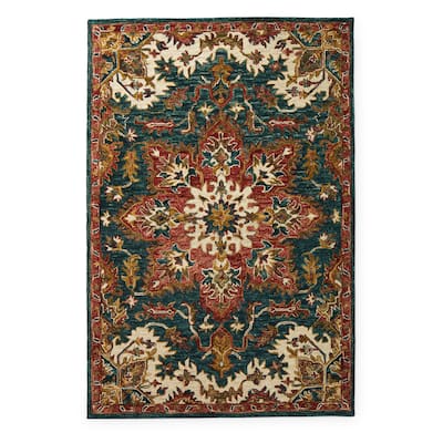 Alexander Home Madeline Wool Hand-hoooked Star Boho Rug