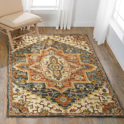 Alexander Home Madeline Traditional Pine 100% Wool Hand-Hooked Rug