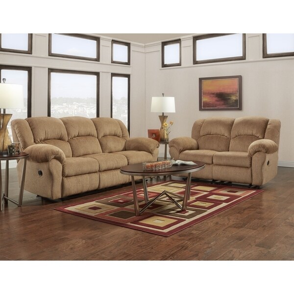 Copper Grove Yellowstone Beige Reclining Sofa And Loveseat Set