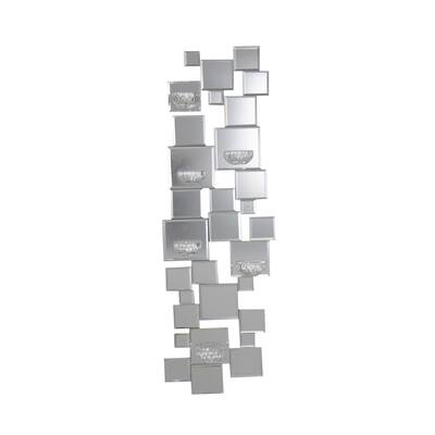 Sagebrook Home 13228 Mirrored 6 Candle Wall Sconce, Silver Crystal/Mirror, 9.5 x 2.75 x 31.5 Inches