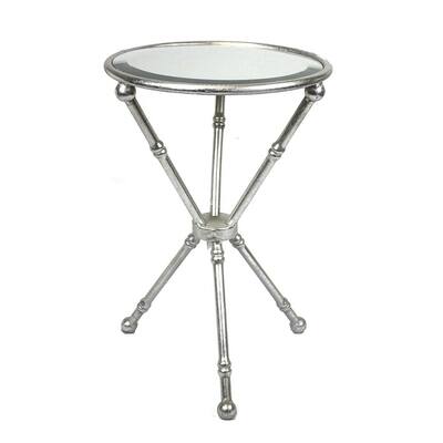 Sagebrook Home FM10392-02 Metal & Glass Mirrored Top Table, Silver Metal, 13.75 x 13.75 x 20.25 Inches