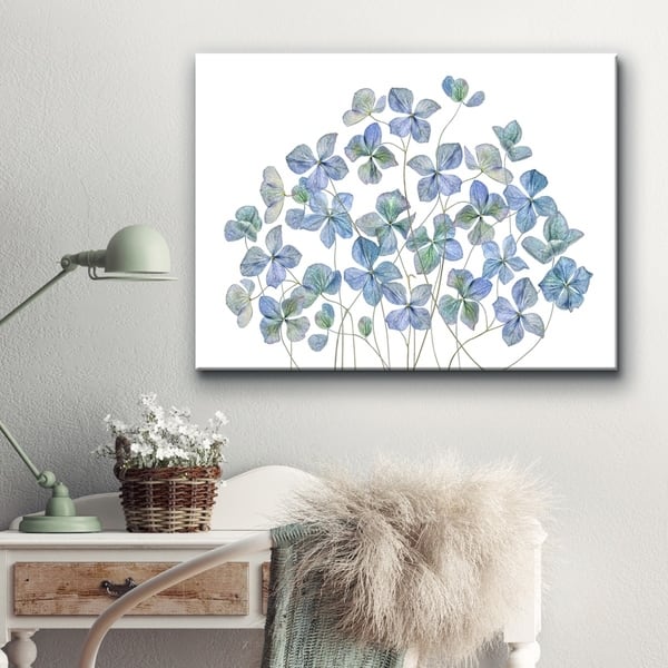 Shop Hydrangea I Floral Wrapped Canvas Wall Art Overstock 21347562