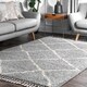 preview thumbnail 2 of 21, nuLOOM Boho Chic Zig Zag Trellis Tassel Shag Rug
