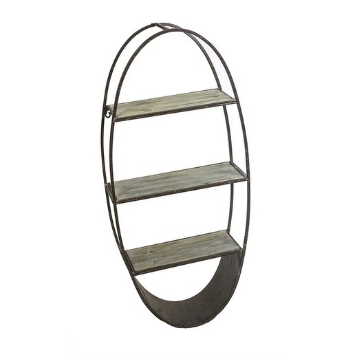 Shop Sagebrook Home 11019 Metal Wall Shelf Brown Metal 16 25 X 6 25 X 36 25 Inches Overstock 21347707