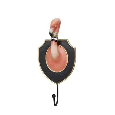 Sagebrook Home 12182-02 Resin Flamingo Wall Hook, Pink/Multicolor Polyresin, 5 x 2.75 x 11.5 Inches