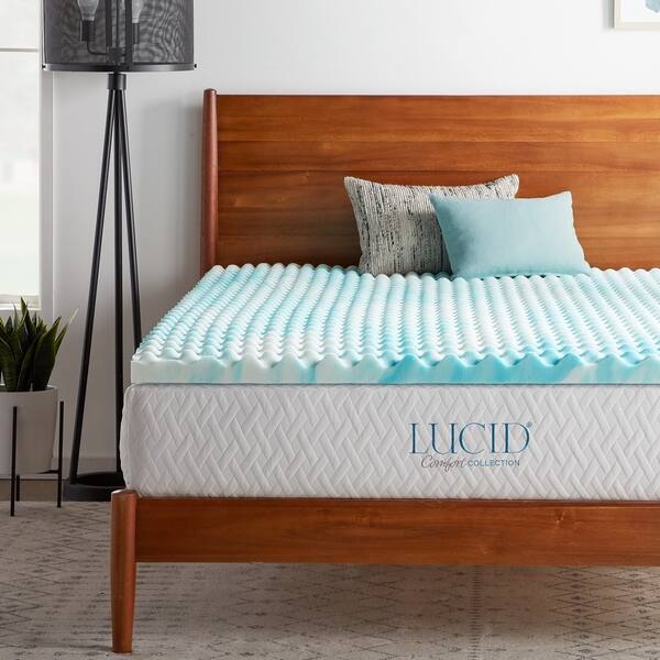 Shop Lucid Comfort Collection Convoluted Gel Swirl Memory Foam