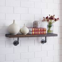 Danya B. 36 X 7 Pipe Industrial Rustic Wall Mount Shelf - Ebony