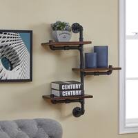 Danya B. 3-Tier Vertical Staggered Industrial Rustic Pipe Shelves