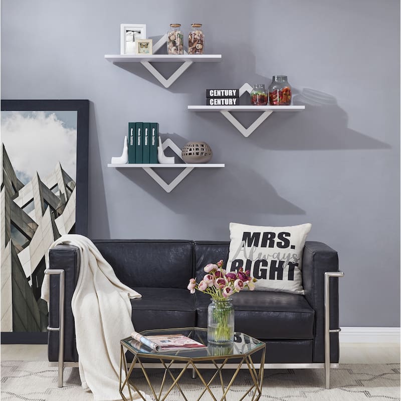 Danya B. White Diamond Shelves (Set of 3)