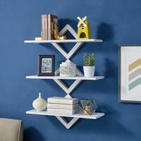 Danya B. Diamonds 3-Level Wall Mount Shelving System-White