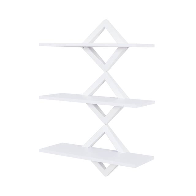 Danya B. White Diamond Shelves (Set of 3)