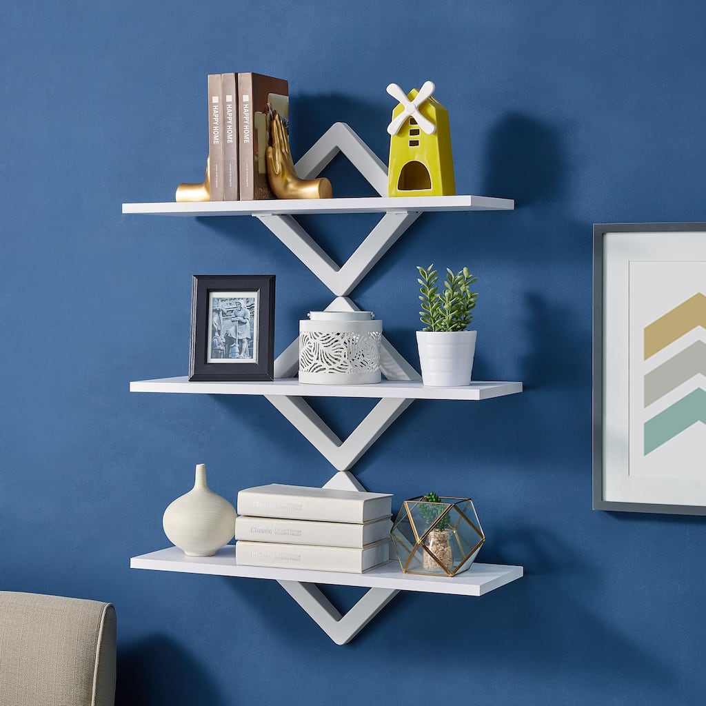 Danya B. White Diamond Shelves (Set of 3)