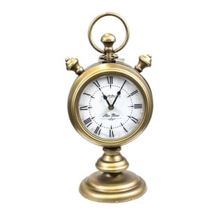Sagebrook Home 11562 Metal, Two Sided Table Clock Metal, 8 x 6.5 x 17 Inches