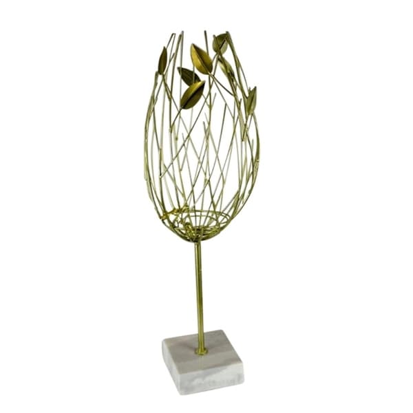 Sagebrook Home 12410-02 Metal Table Top Decor, Gold Metal, 7.75 x 7.75 x 23.5 Inches