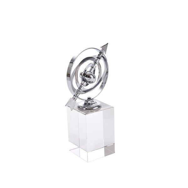 Sagebrook Home 13284 Glass Arrow Table Decor, Silver Metal/Glass, 6.25 x 3 x 10.25 Inches