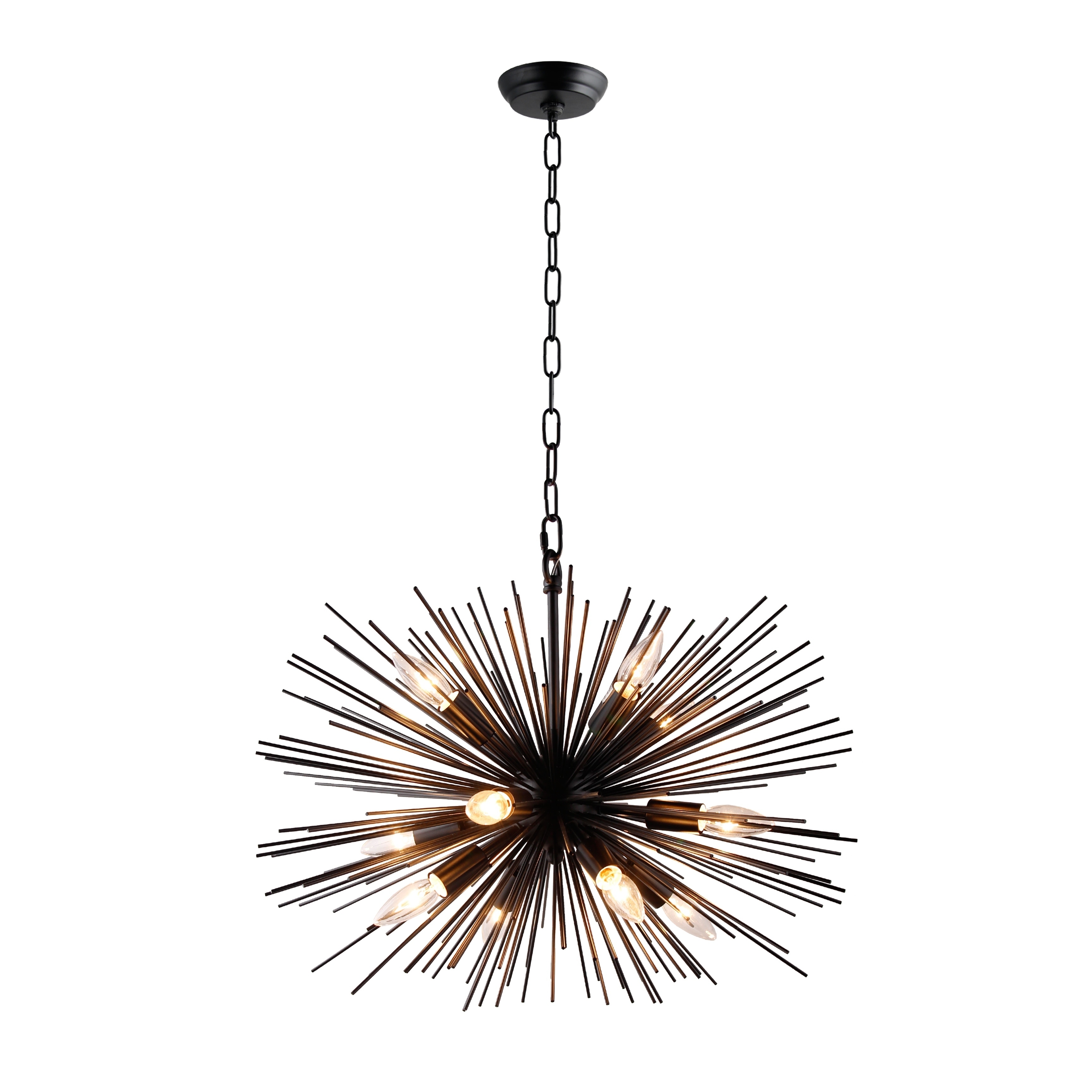 12 Light Sputnik Chandelier in Black finish - Chandeliers For Bedrooms by Overstock.com