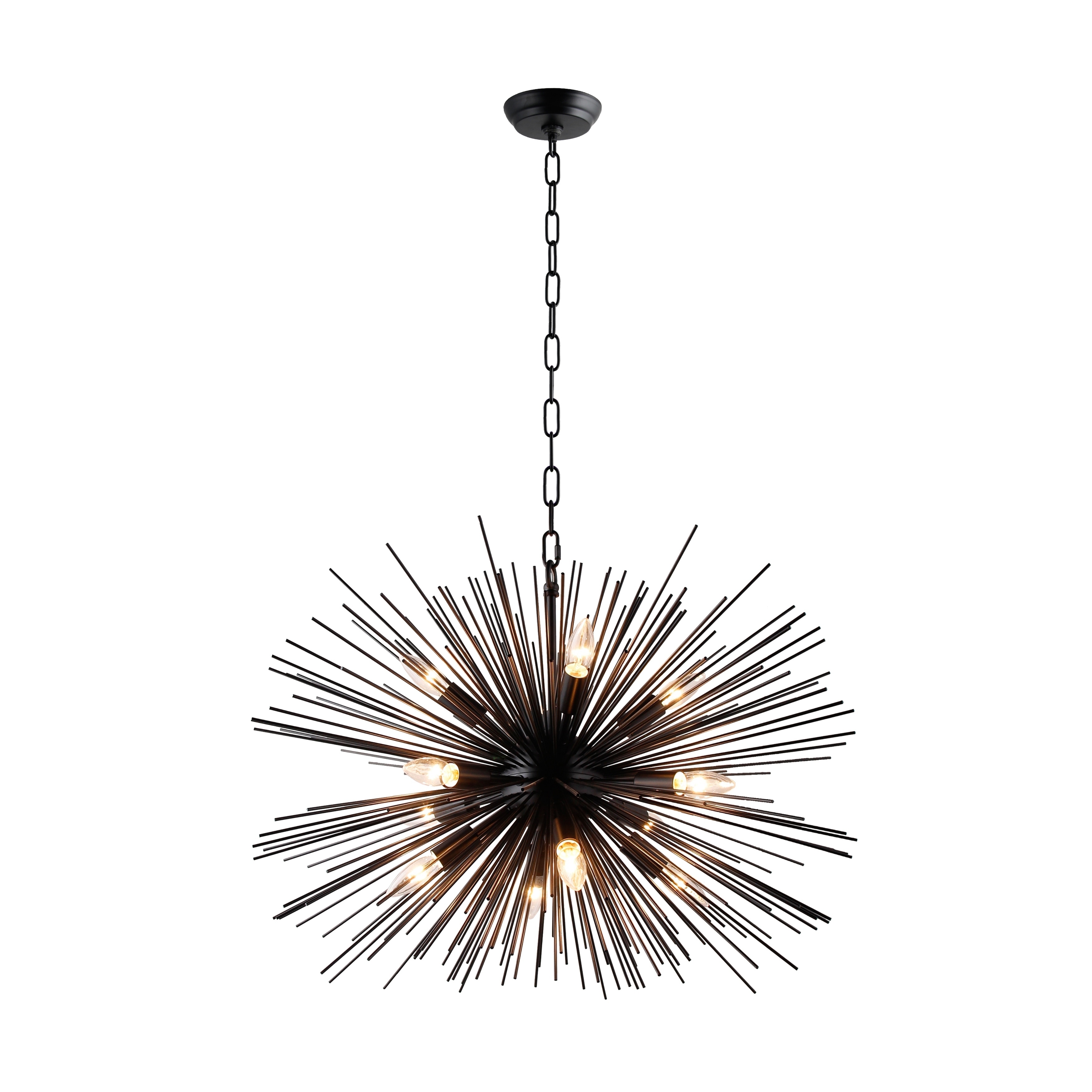 12 Light Sputnik Chandelier in Black finish - Chandeliers For Bedrooms by Overstock.com