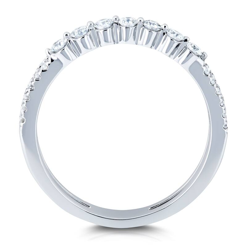 Annello by Kobelli 10k Gold 1/4ct TDW Diamond Two-Row Parallel Band Fashion Ring