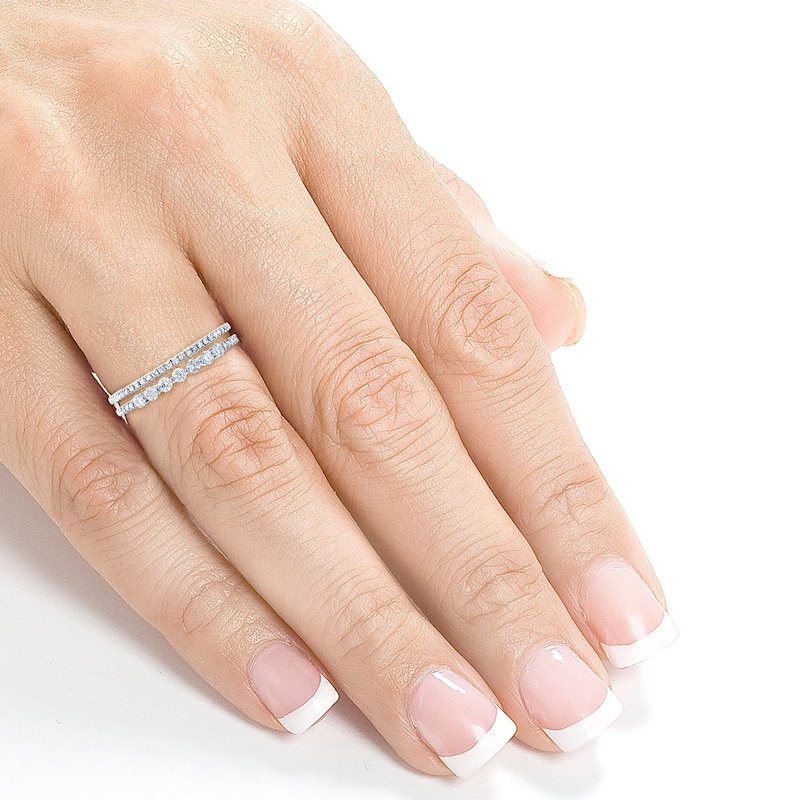 Annello by Kobelli 10k Gold 1/4ct TDW Diamond Two-Row Parallel Band Fashion Ring
