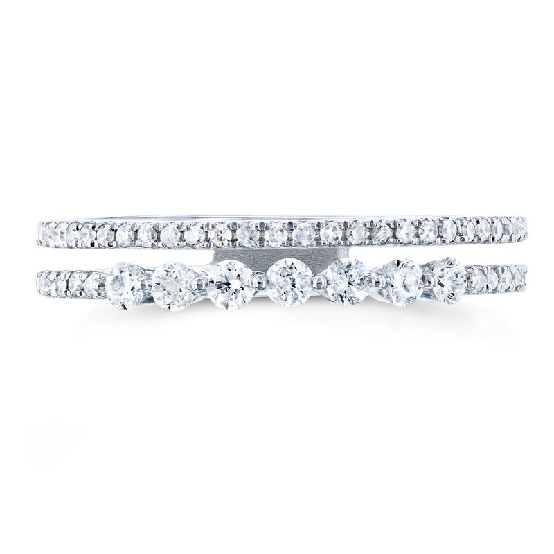Annello by Kobelli 10k Gold 1/4ct TDW Diamond Two-Row Parallel Band Fashion Ring