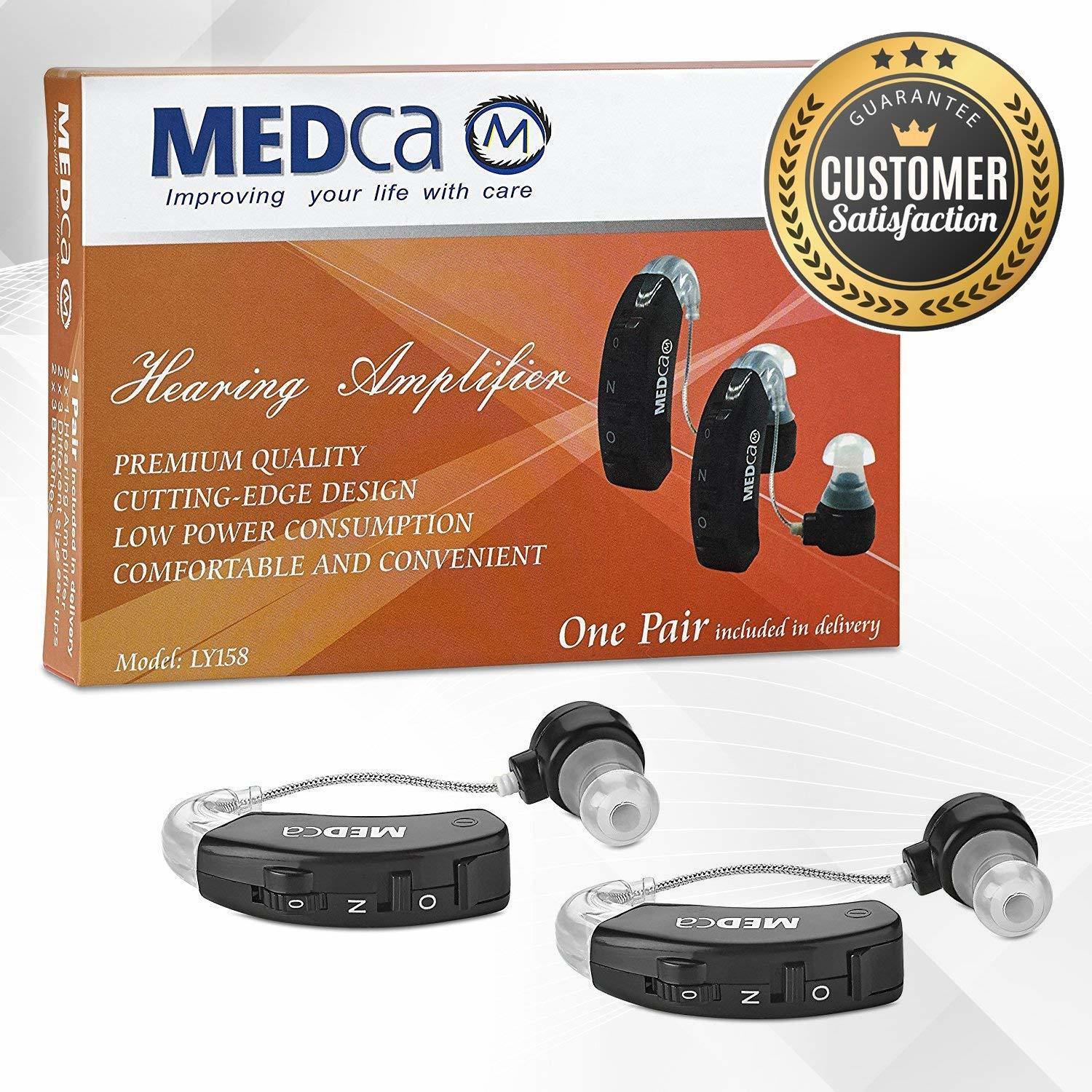 BTE Hearing Amplifier and Digital Sound Enhancer with Noise Reducing Feature a Smaller /& Discreet Digital Ear Amplification Device// Pair by MEDca Behind the Ear Sound Amplifier