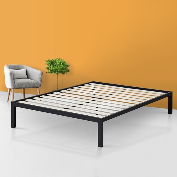 Shop Sleeplanner 14 Inch Platform Metal Bed Frame Wooden Slat Support