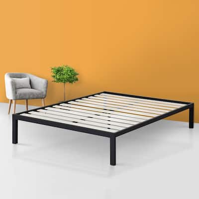 Sleeplanner 14 Inch Platform Metal Bed Frame / Wooden Slat Support Full Size