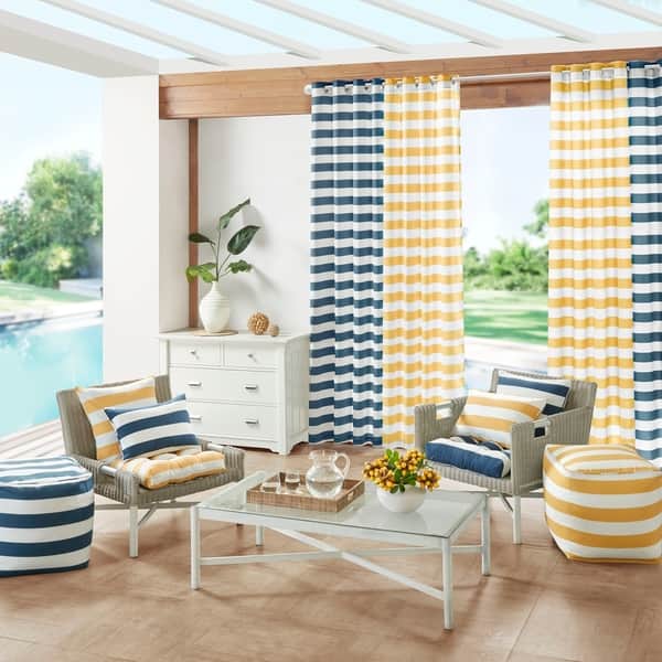 Madison Park Baros Printed Cabana Stripe 3M Scotchgard Outdoor Seat Cushion Bed Bath & Beyond