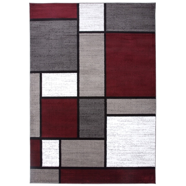 Osti Bo Red Contemporary Modern Area Rug 7 10 X 2 Osti Bo Red Contemporary Modern Area Rug 7 X27