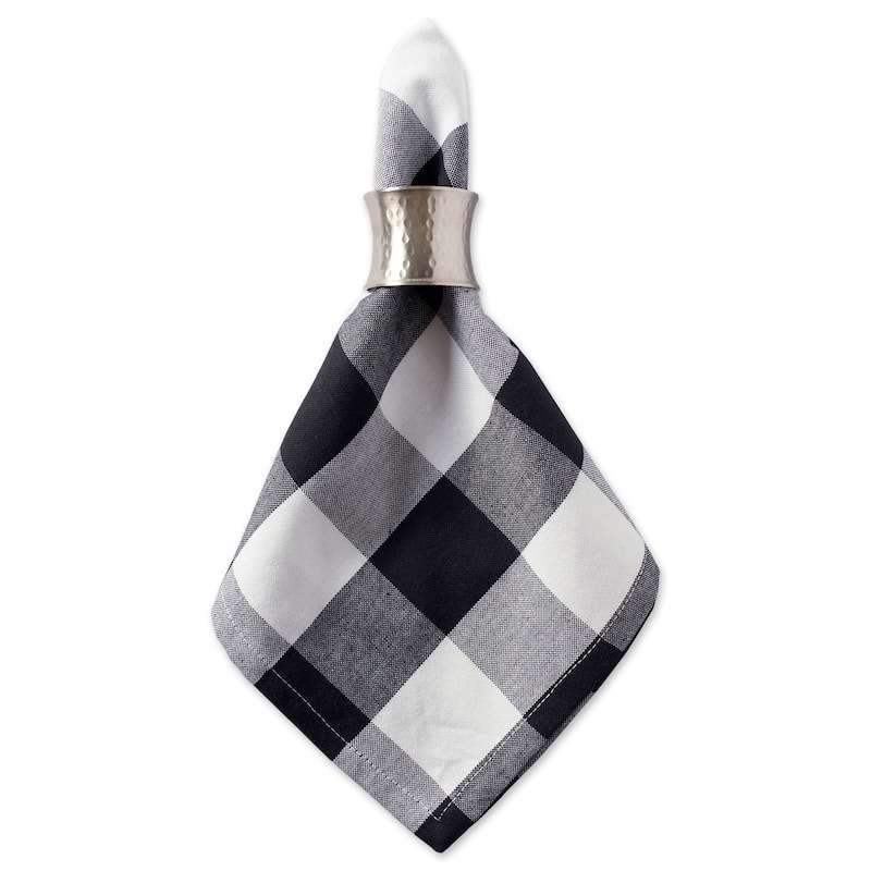 Design Imports Black Buffalo Check Napkin Set (Set of 6)
