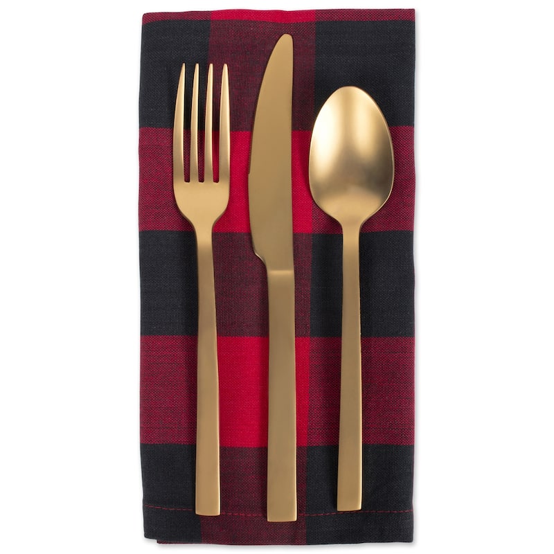 Design Imports Black Buffalo Check Napkin Set (Set of 6)