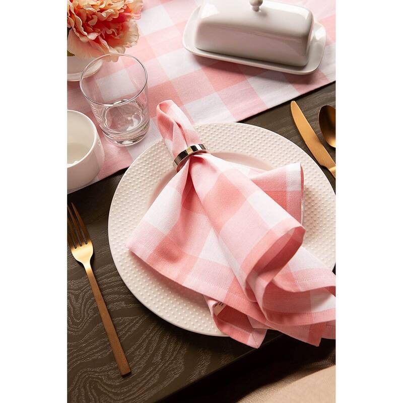 Design Imports Black Buffalo Check Napkin Set (Set of 6)