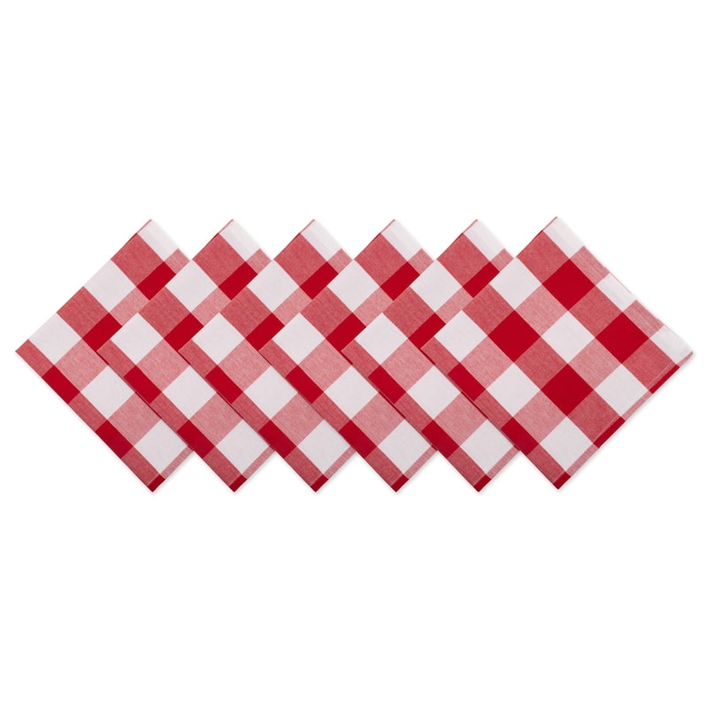 Design Imports Black Buffalo Check Napkin Set (Set of 6)