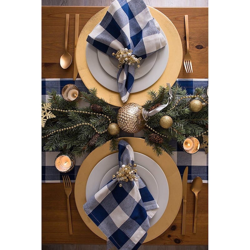Design Imports Black Buffalo Check Napkin Set (Set of 6)