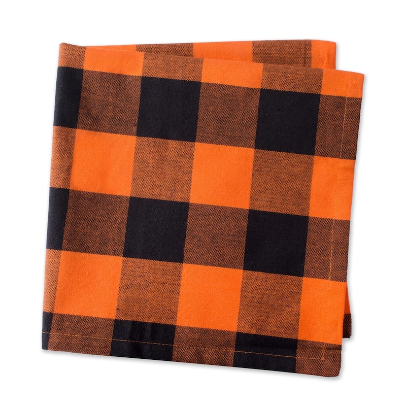 Design Imports Black Buffalo Check Napkin Set (Set of 6)