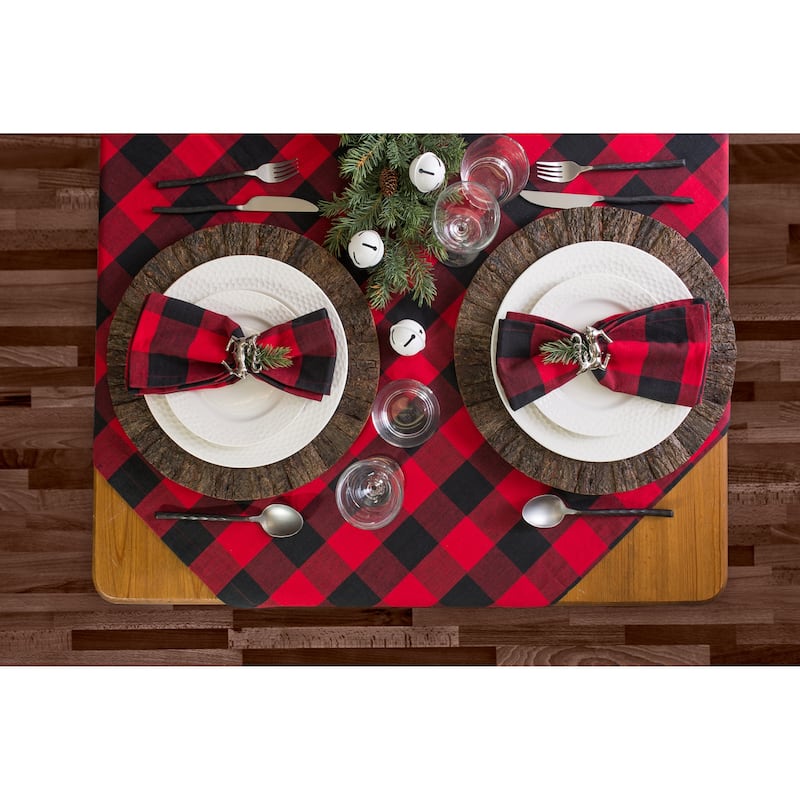 Design Imports Black Buffalo Check Napkin Set (Set of 6)