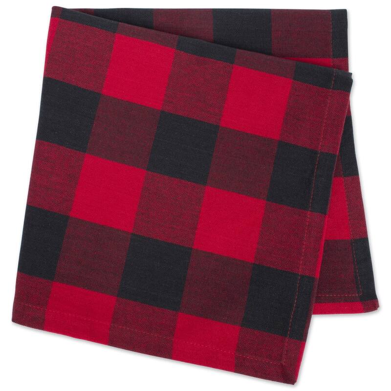 Design Imports Black Buffalo Check Napkin Set (Set of 6)
